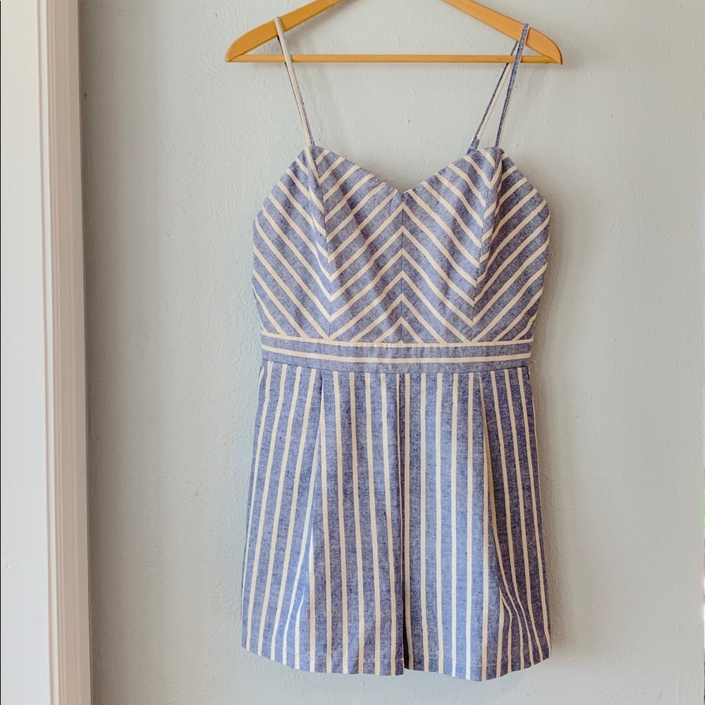 Linen/ Cotton Striped Romper